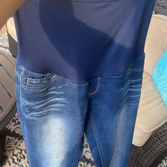 Angel Kiss Maternity Jeans M High Rise Skinny-Stretchy Comfort Panel Belly Band - Picture 13 of 17